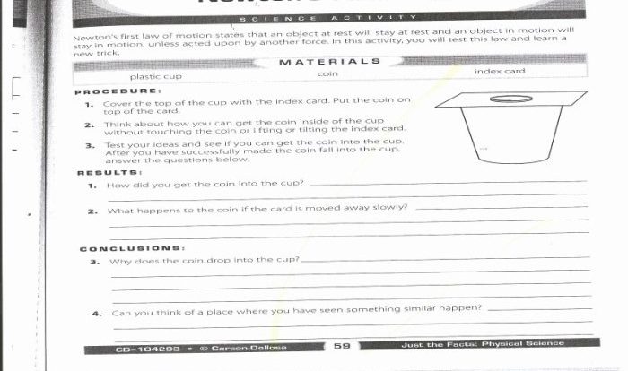 Newton's laws of motion practice worksheet