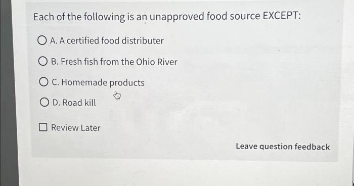 What is an unapproved food source jack in the box